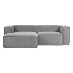 Picture of Naaji Corduroy 2 Seater Sofa with Left Hand Chaise Fabric Dark Grey Vida & Co.