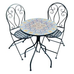 Picture of Naples 3-Piece Outdoor Dining Set Metal The Complete Garden