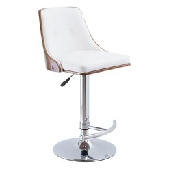 Picture of Naples Adjustable Bar Stool with Base in White by casabona