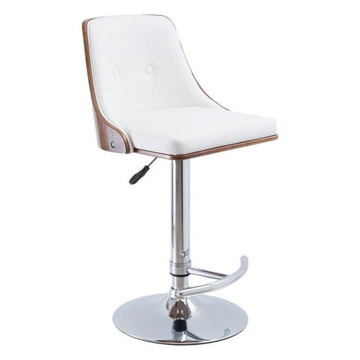 Picture of Naples Adjustable Bar Stool with Base in White by casabona