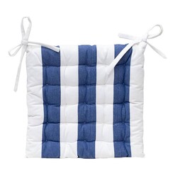 Picture of Nautical Stripe Indoor/Outdoor Seat Cushion in Blue by j.elliot HOME