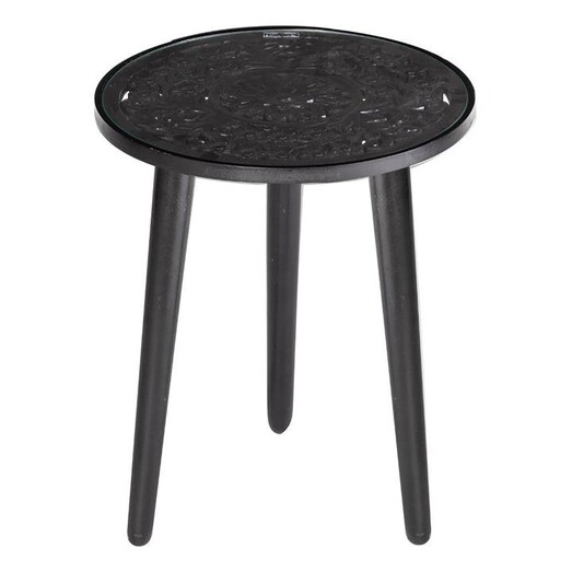 Picture of Nayana Wood Side Table Size 50cm in Black by Amalfi