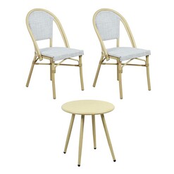 Picture of Nelly 3-Piece Outdoor Chair & Table Set Steel Natural E-living