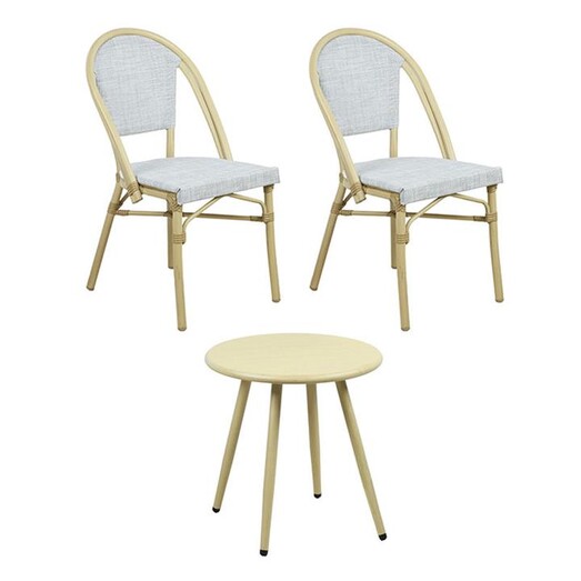 Picture of Nelly 3-Piece Outdoor Chair & Table Set Steel Natural E-living