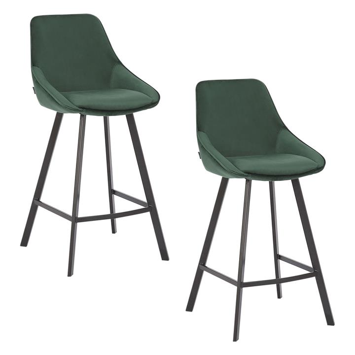Picture of Nemo Set of 2 Velvet High Back Bar Stools Assorted casabona