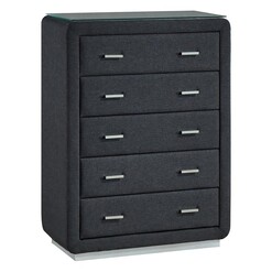 Picture of Nerguin Chest of 5 Drawers Fabric Grey Dover Mason