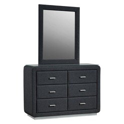 Picture of Nerguin Chest of 6 Drawers Fabric Grey Dover Mason