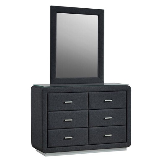 Picture of Nerguin Chest of 6 Drawers Fabric Grey Dover Mason