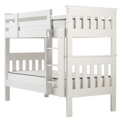 Picture of New England Bunk Bed, White Wood Bedtime