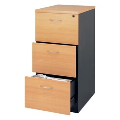 Picture of Newton 3-Drawer Filing Cabinet Melamine Beech/Ironstone UBiZ Furniture