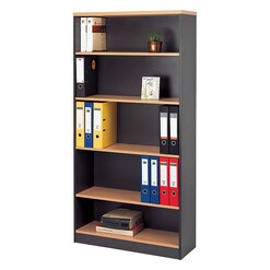 Picture of Newton High Bookcase MDF Beech/Ironstone UBiZ Furniture