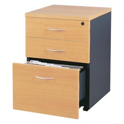 Picture of Newton Mobile Pedestal MDF Beech/Ironstone UBiZ Furniture