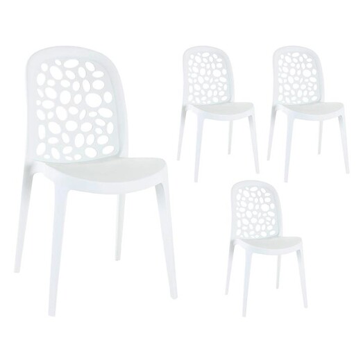 Picture of Nicu Outdoor Dining Chair (Set of 4) in White by Nova Caeli