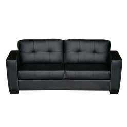 Picture of Nikki 3 Seater Sofa Faux Leather Black Rothbury Home