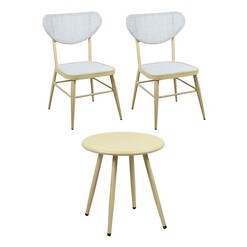 Picture of Nina Nolan 3-Piece Outdoor Chair & Table Set Steel White E-living