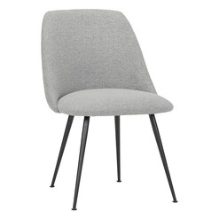 Picture of Nobu Dining Chair, Fabric, Metal Legs Light Grey/Black Life Interiors