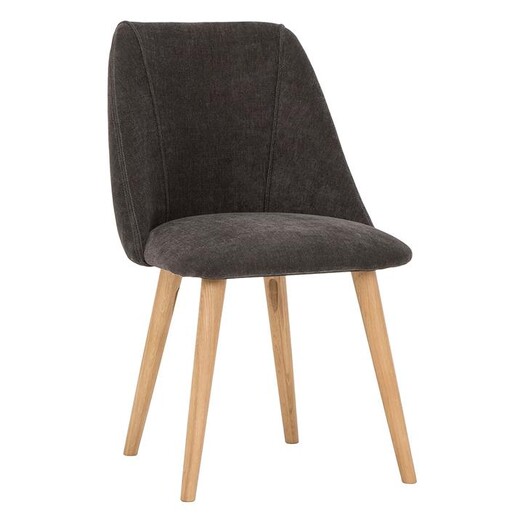 Picture of Nobu Dining Chair, Wooden Legs Velvet Anthracite/Oak Life Interiors