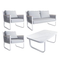 Picture of Noora 4-Piece Outdoor Lounge Set Steel White E-living