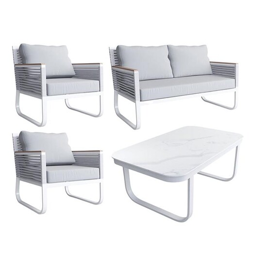Picture of Noora 4-Piece Outdoor Lounge Set Steel White E-living