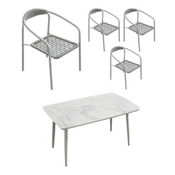 Picture of Noori 5-Piece Outdoor Dining Set Steel White E-living