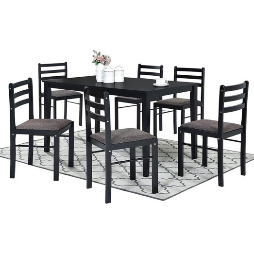 Picture of Nora 7-Piece Dining Set MDF Cappuccino HEQS Picture of Nora 7-Piece Dining Set MDF Cappuccino HEQS