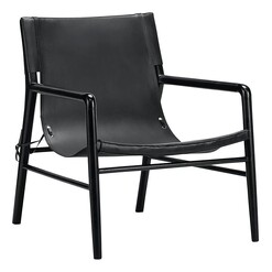 Picture of Norah Leather & Teak Sling Armchair Assorted Eastern Warehouse