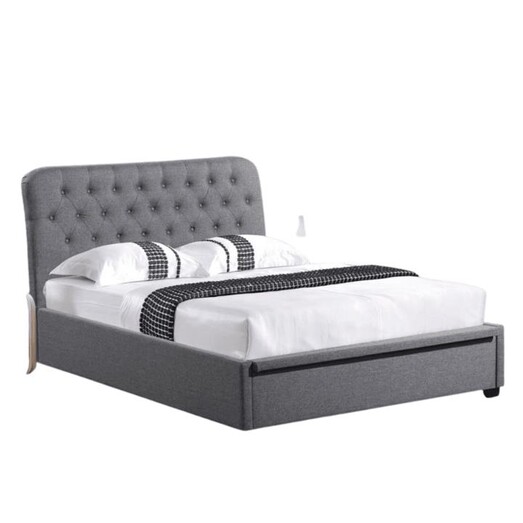 Picture of Norah Modern Fabric Gas Lift Tufted Bed Frame King Single Size - Dark Grey Picture of Norah Modern Fabric Gas Lift Tufted Bed Frame King Single Size - Dark Grey