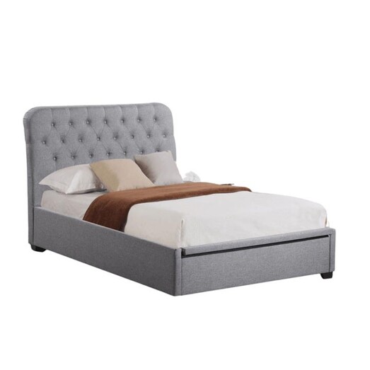 Picture of Norah Modern Fabric Gas Lift Tufted Bed Frame Queen Size - Light Grey Picture of Norah Modern Fabric Gas Lift Tufted Bed Frame Queen Size - Light Grey