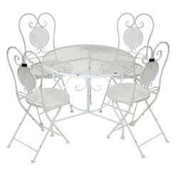 Picture of Novara 5-Piece Table & Chair Set in Antique Cream by The Complete Garden