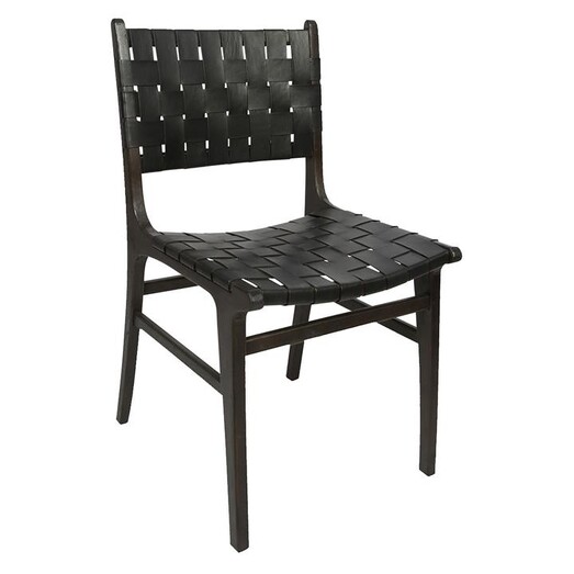Picture of Numadu Leather Weave Dining Chair, Black Casa Uno