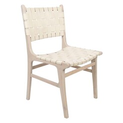 Picture of Numadu Leather Weave Dining Chair, Ivory Casa Uno