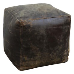 Picture of Nuocere Leather Ottoman Brown Phil Bee Interiors