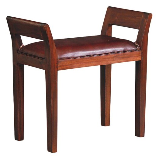 Picture of Nushi Leather Stool Mahogany Kayu Estate