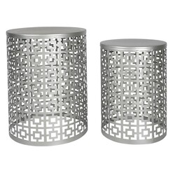 Picture of Nyla Side Table, Silver (Set of 2) Metal Casa Uno