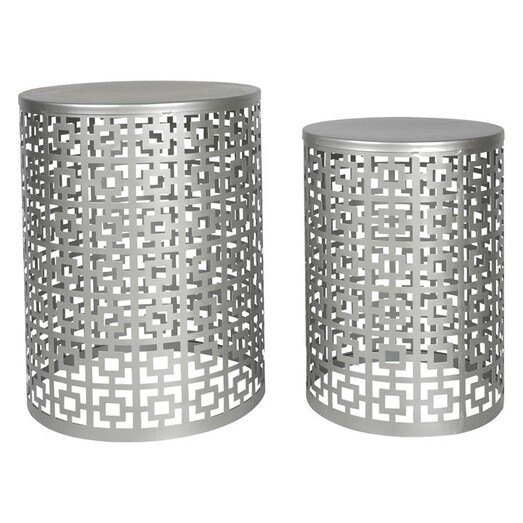 Picture of Nyla Side Table, Silver (Set of 2) Metal Casa Uno