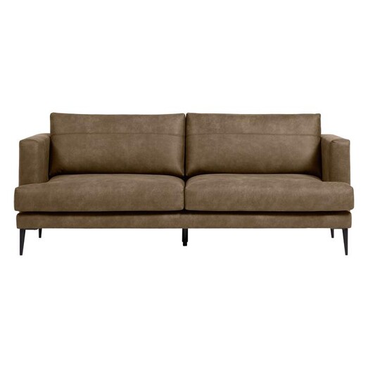 Picture of Oaklyn 2 Seater Vegan Leather Sofa in Brown by Vida & Co.