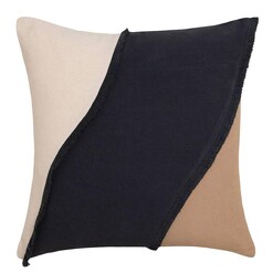 Picture of Oasis Fringed Cushion in Charcoal by j.elliot HOME