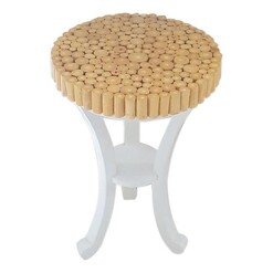 Picture of Obrad Side Table Wood White/Natural Whiskey Boyd Design