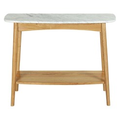 Picture of Oia Marble Console Table, Oak Oak/Marble Life Interiors