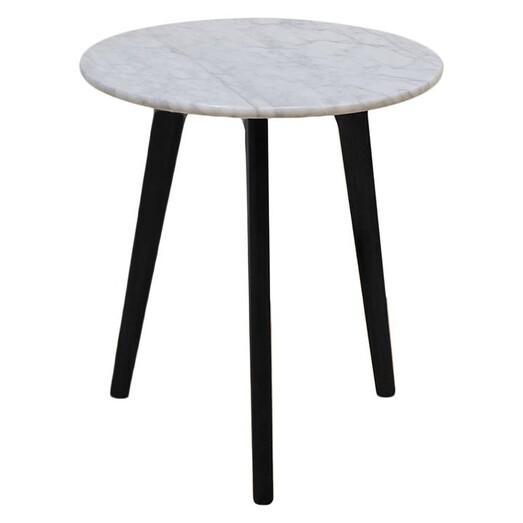 Picture of Oia Marble Side Table, Black Black/Marble Life Interiors