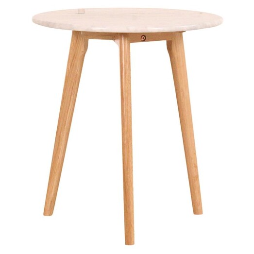 Picture of Oia Marble Side Table, Oak Wood Oak/Marble Life Interiors