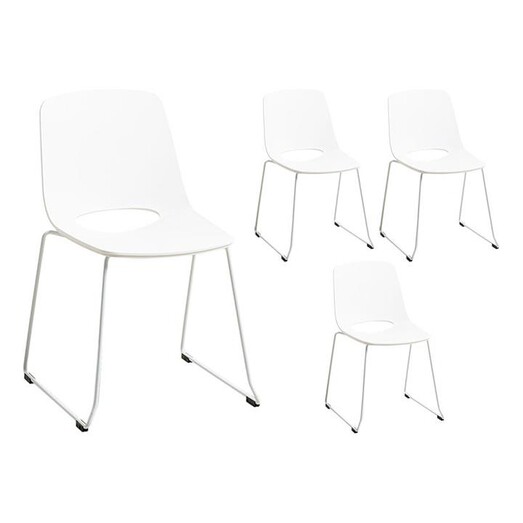 Picture of Olivia Set of 4 Dining Chairs Polypropylene White casabona
