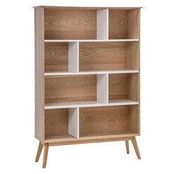 Picture of Ollie Bookcase MDF Natural/White Eastern Warehouse