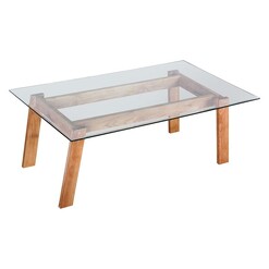 Picture of Ophelia Coffee Table Wood Clear Glass Iniko