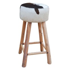 Picture of Oppa Cowhide Bar Stool Hair On Hide Black/White Phil Bee Interiors