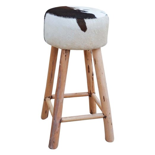 Picture of Oppa Cowhide Bar Stool Hair On Hide Black/White Phil Bee Interiors