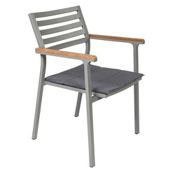 Picture of Opper Teak Outdoor Dining Chair Metal Grey Living by Design