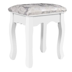 Picture of Oran Dressing Stool MDF White/Silver Resort Living