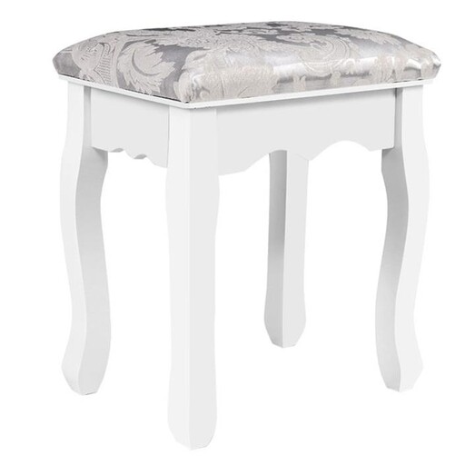 Picture of Oran Dressing Stool MDF White/Silver Resort Living