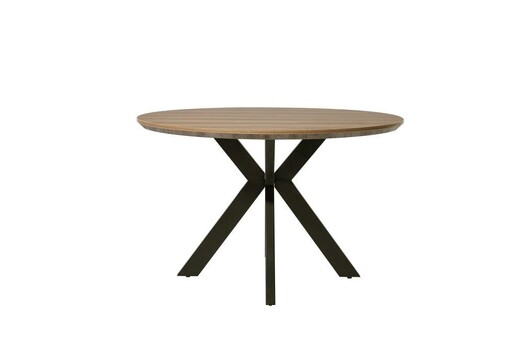 Picture of Oriel Round Dining Table 120cm - Black Metal Frame - Oak Sonoma Picture of Oriel Round Dining Table 120cm - Black Metal Frame - Oak Sonoma